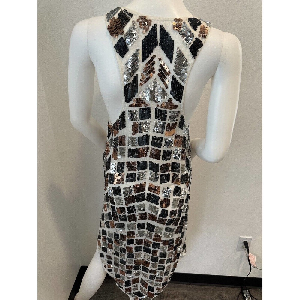 Tessora Womens Razor Back Hi Lo Multicolored Sequin Dress size XS NWT Orig $385 - Picture 13 of 16